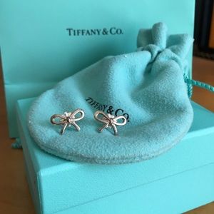 Tiffany & Co. sterling silver bow earrings